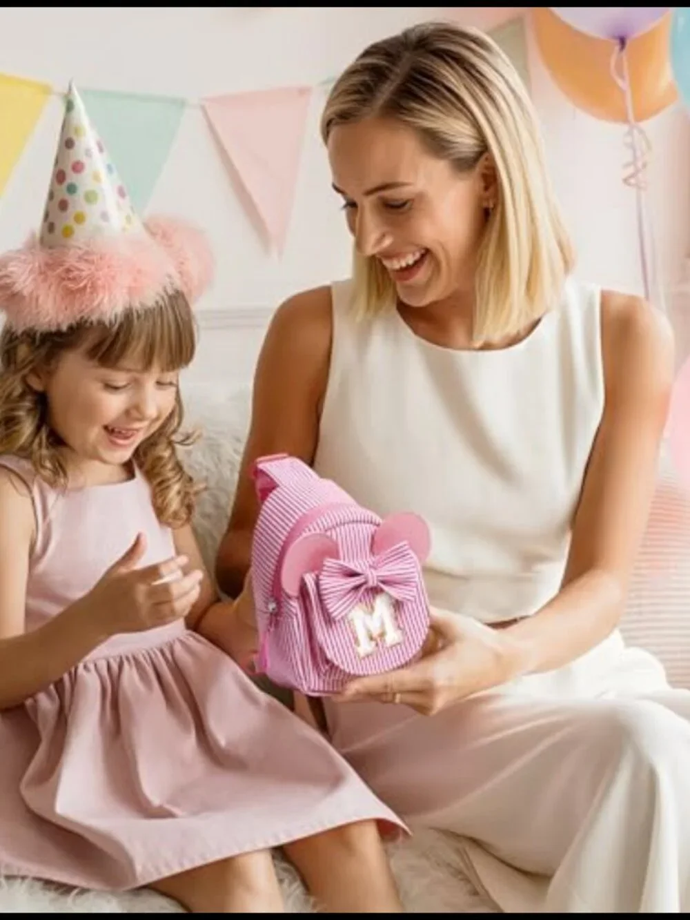 Girls Initial Crossbody Sling Bag Hand-Stitched Letter Cotton Purse Gift